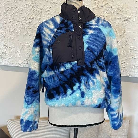 Free People FP Movement Rocky Ridge Pullover Jacket Ocean Tie Dye NWT $168 Sz XS - Picture 2 of 12